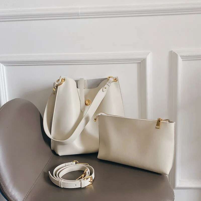 Genuine Female Large Handbag Casual Bucket Bags For Women 2023 High Quality Ladies Real Leather Retro Shoulder Bag Bolsa