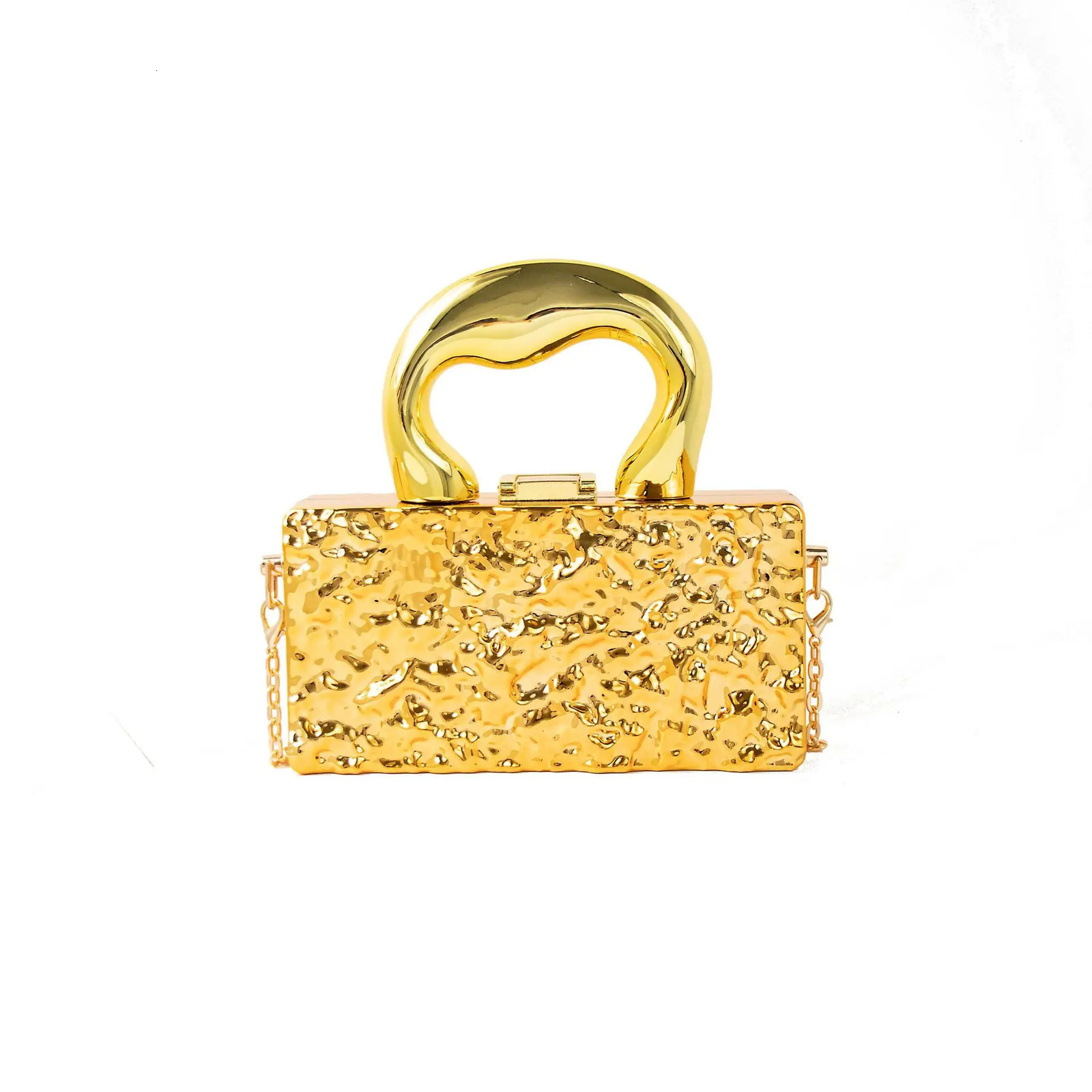 Gold Silvery Acrylic Box Bags Clutch Evening Bag Elegent Chain Shoulder Bag For Women Handbag For Weddingdatingparty 250318