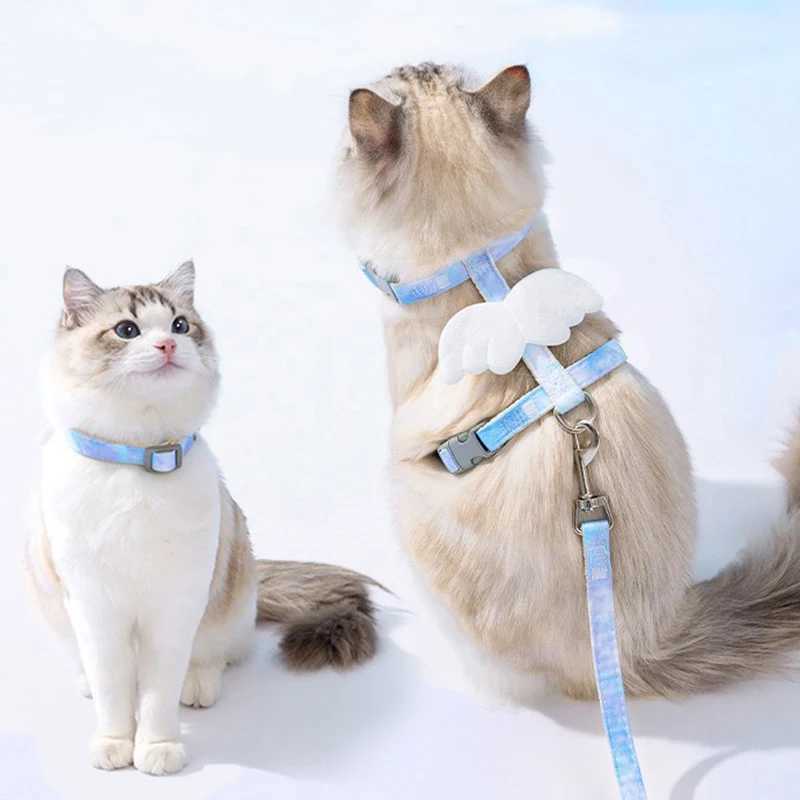 Cute cat harness set with adjustable wing pet box straps suitable for cats rabbits puppies kittens outdoor walking suppliesT250318