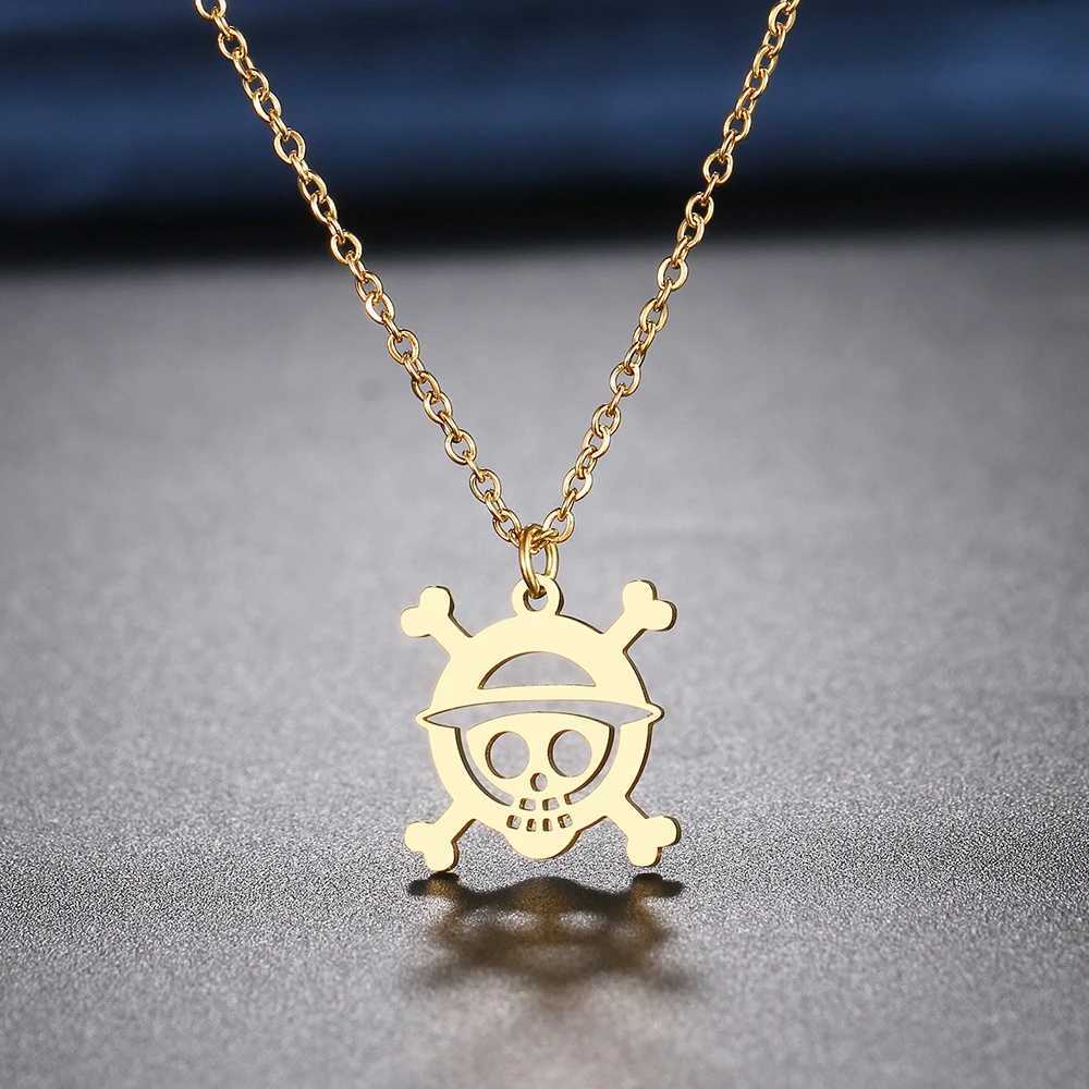 Stainless steel necklace skull pirate pendant chain necklace jewelry fashion necklace womens jewelry one gift W250318