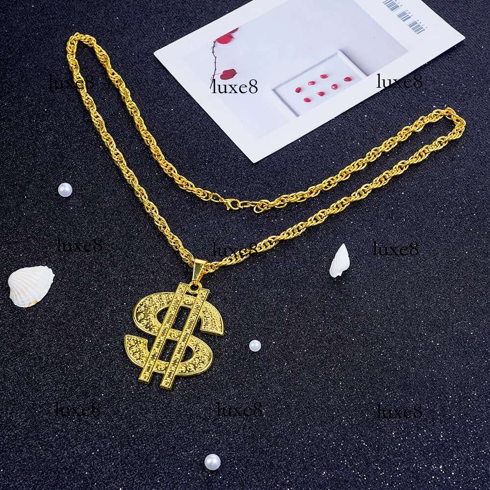 Fashion Golden Plated Hip Hop Rock Stainless Steel US Money Sign Pendant Necklace Mens Women Jewellery Gift