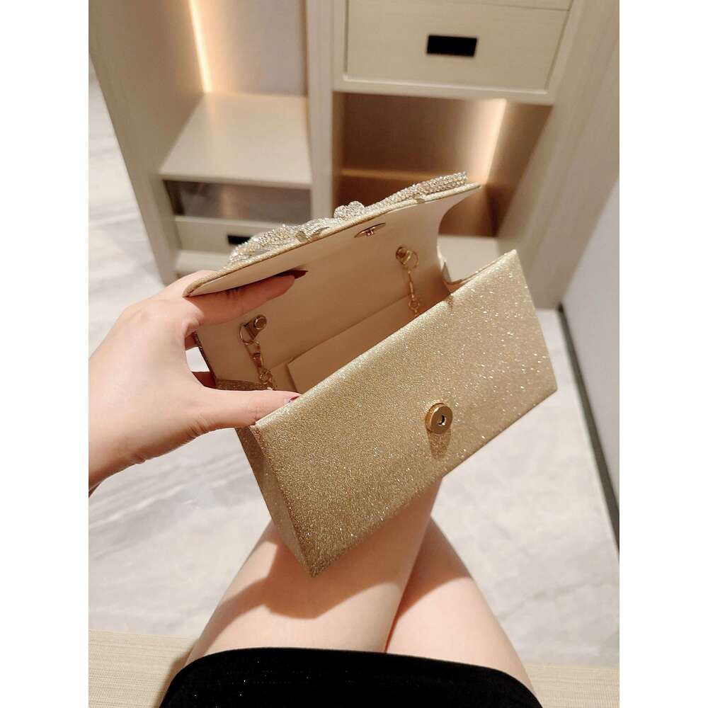 Versatile Evening Dress European and American Clutch Crossbody Celebrity Fashion Dia Bow Chain Bag