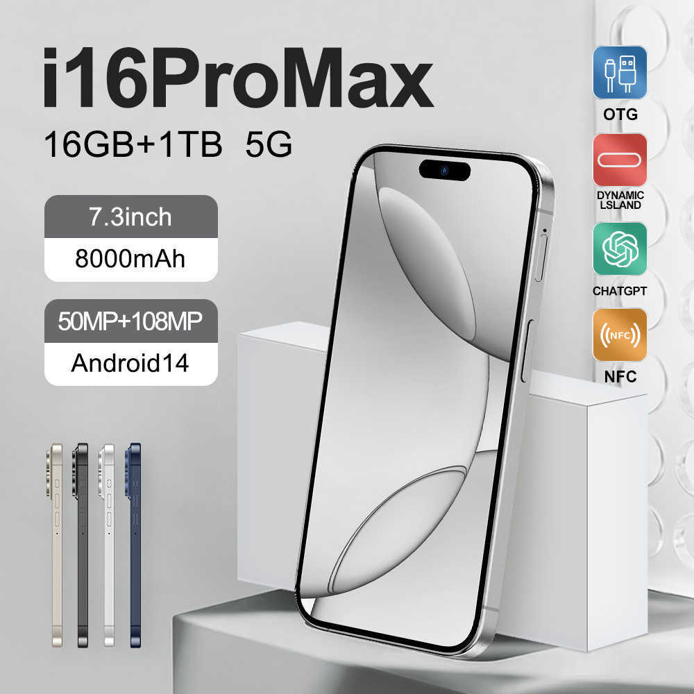 Smartphone with 5G Cell Phones New i16ProMax Smartphone 4G All Network Android Phone Available z250319