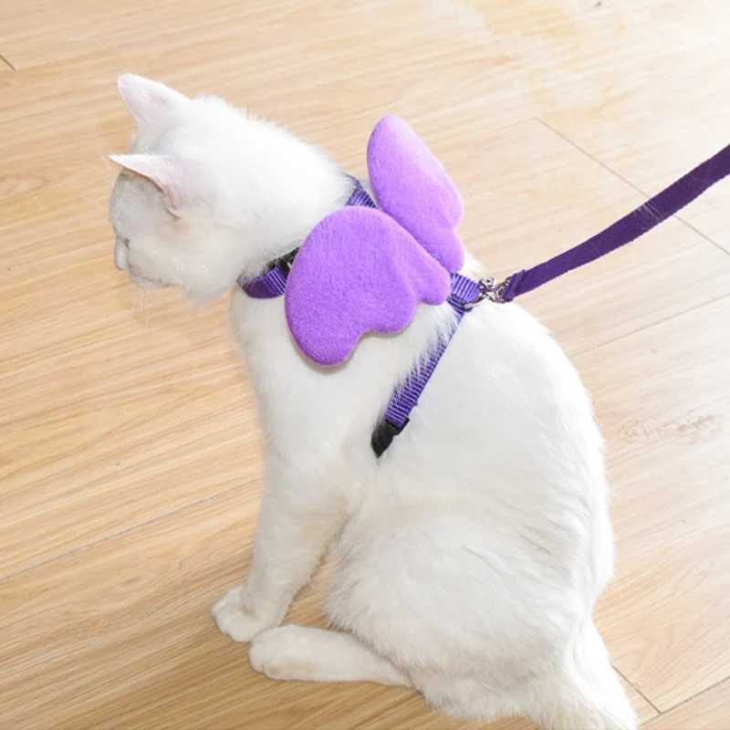 Angel Wings Pet Strap and Belt Set Suitable for Cats Puppies Rabbits Cute Cat Straps Kitten Accessories Art cules Para Mascot LeadT250318