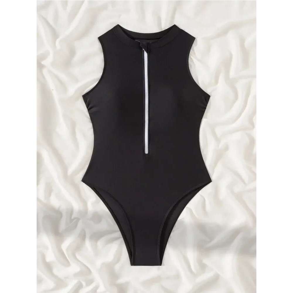Vigoashely 2025 Solid Sleeveless Swimsuit, Sexy Women's Push Up One Piece Swimsuit Monokini, Brazilian Women's Beach Swimsuit