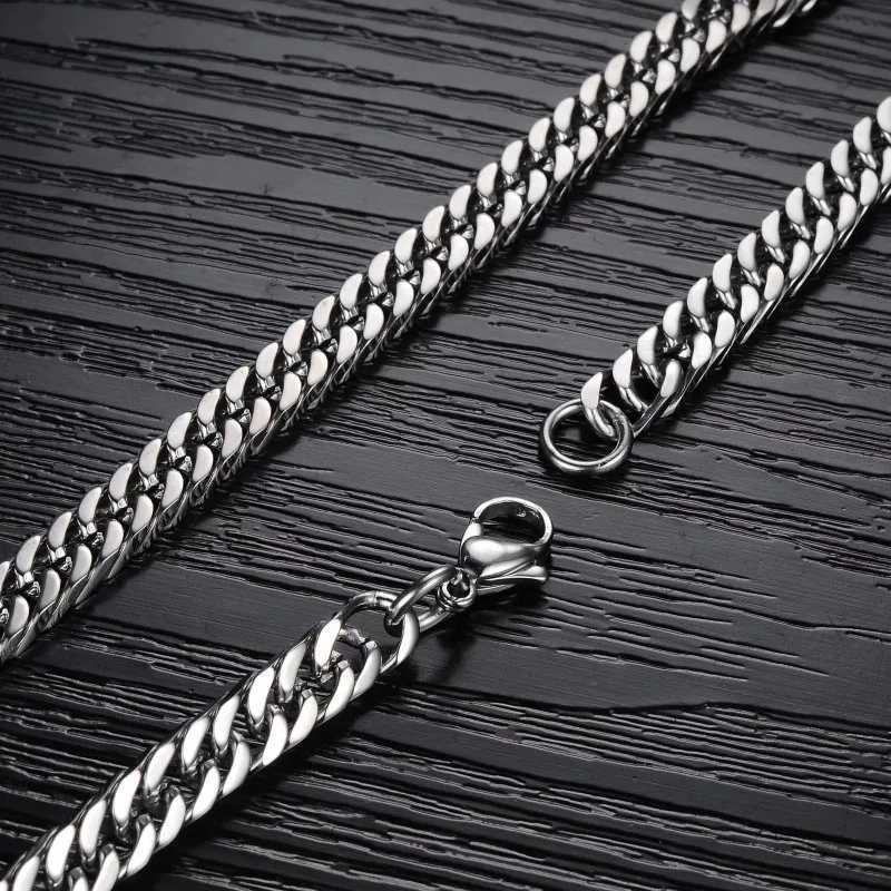 HNSP 8mm-14mm thick stainless steel Cuban chain necklace for men punk necklace for men jewelry accessories for men W250318