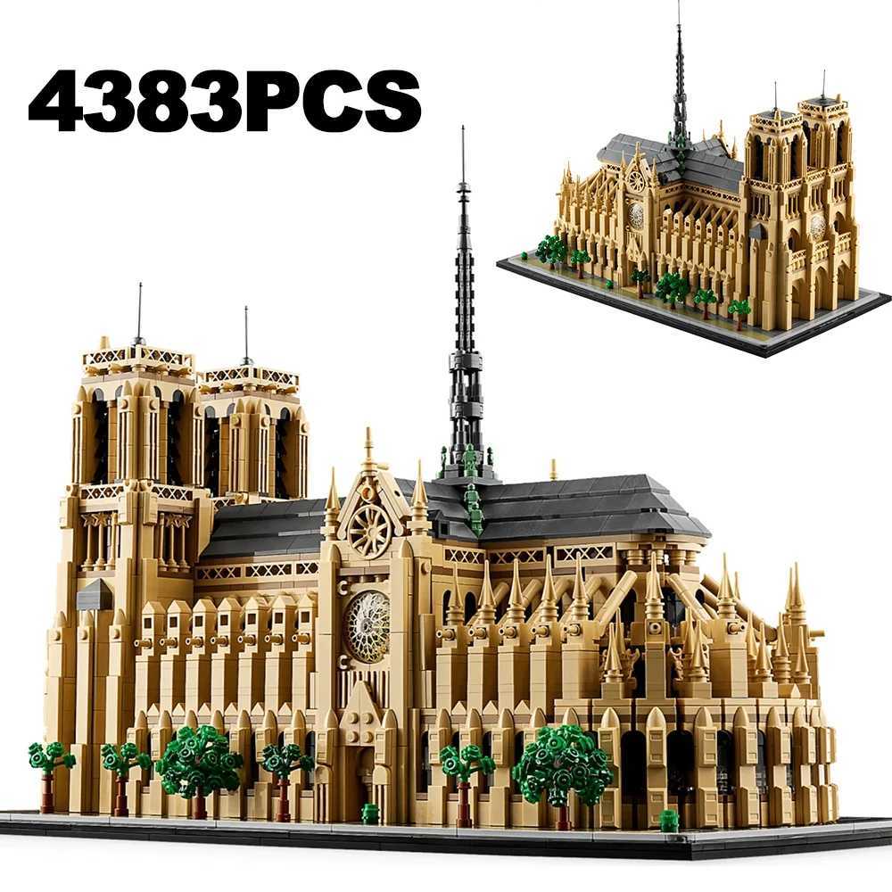 Notre-Dame de Paris Architectural Model Kit 21061 Collectible Building Blocks With Light Micro Bricks Toys Kid Adult GiftsXJ250318