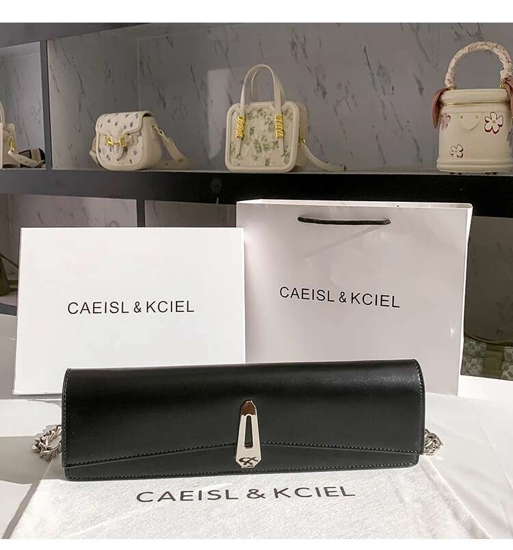 High Quality Textured Leather Square Fashion Chain Women's Handbag Shoulder Underarm Lady Purse Crossbody Casual Bag