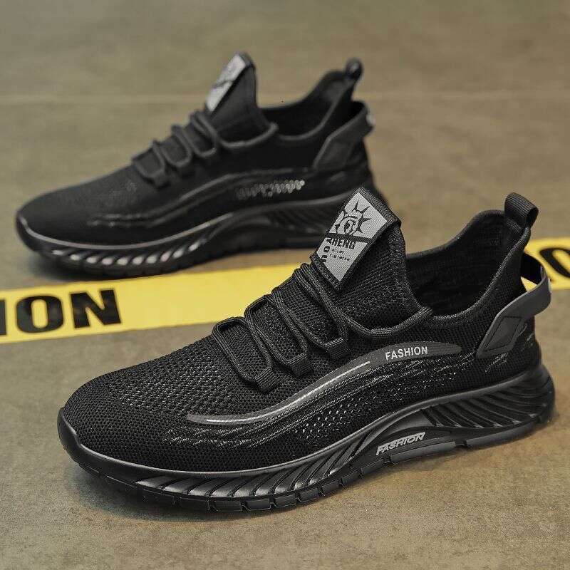 Men's new spring and autumn fashion casual shoes, single shoe breathable trendy mesh fly woven sports men's shoes