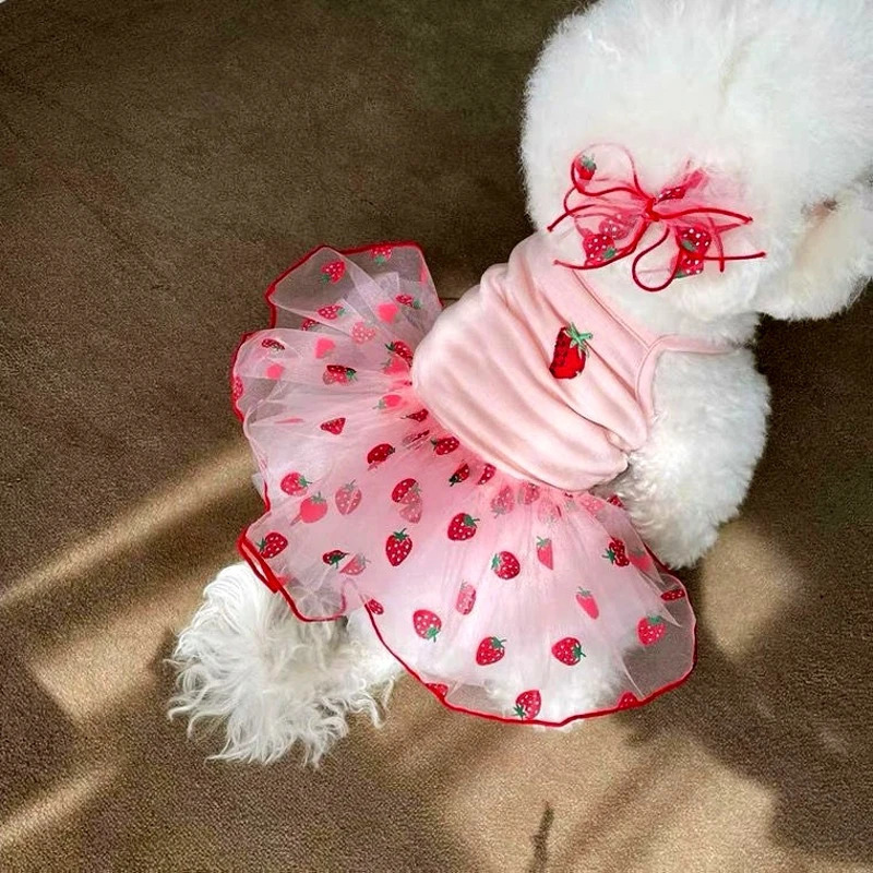 Summer Dog Dress Puppy Clothes Cute Daisy Princess Skirt Chihuahua Bichon Dog Cooling Costume Pet Clothing for Dogs Cat Dresses 250313