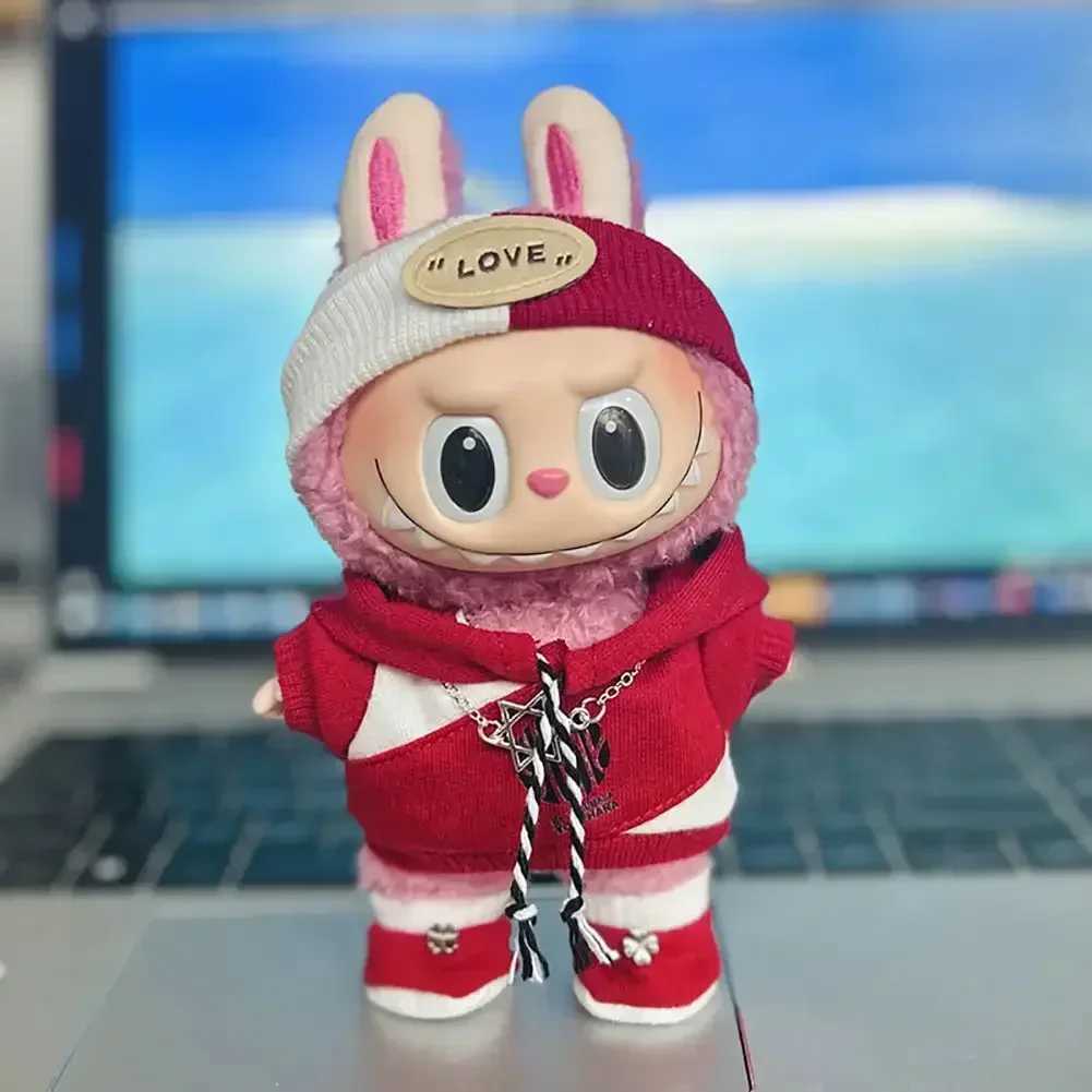 Fashion clothing Labubu doll clothing hooded doll clothing color matching hooded doll accessories cute decorative small clothesT250318