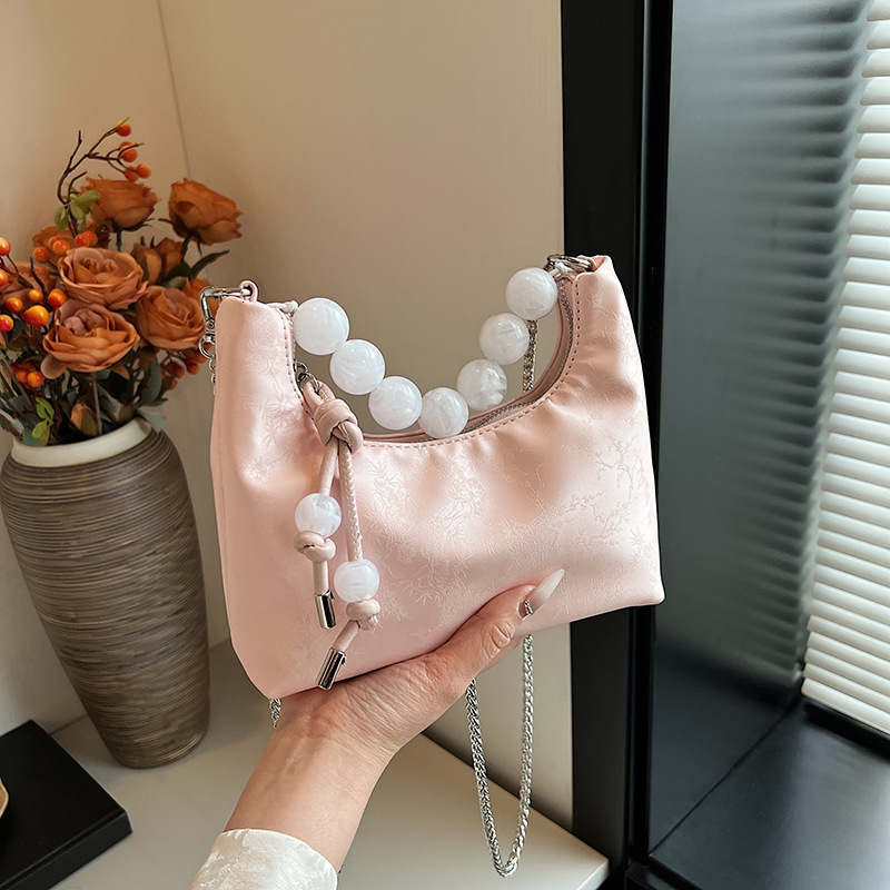 2025 Spring summer Fashion Designer Mini Cloud Bag Women s Trendy Chain Pearl Handbag Multi Functional Crossbody Bag Leisure Vacation Wallet Handbag