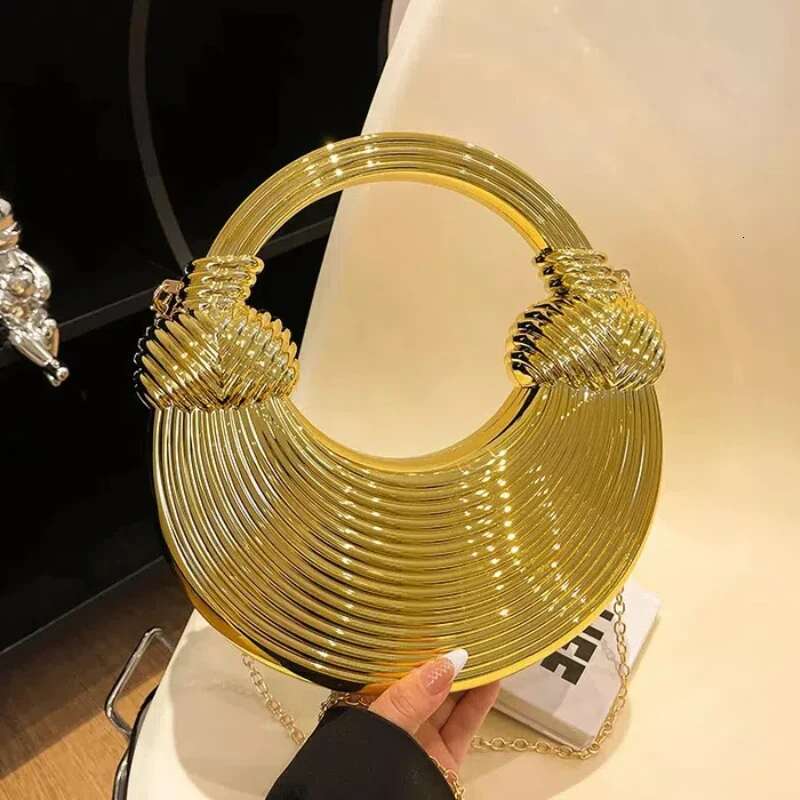Personality Acrylic Handbags For Women 2024 New Streak Fashion Shoulder Metallic High Quality Transparent Tote Bag