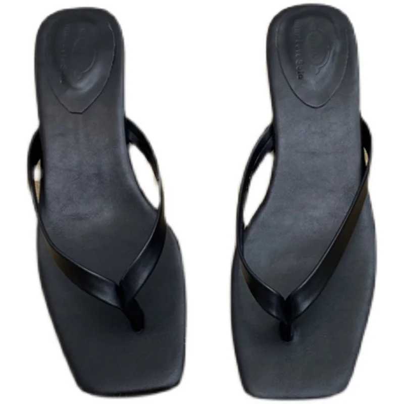 Bailamos 2021 Warm Beach Flip Shoes Womens Elegant Summer Slide Low Heel Slide Exterior Wall Slide New Sandals Y250317