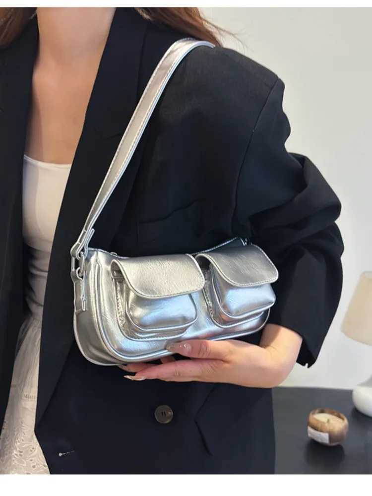 Luxury PU leather shoe bag suitable for warm small double pocket design underwear bag 2024 new Korean Fi high-quality handbag Y250318