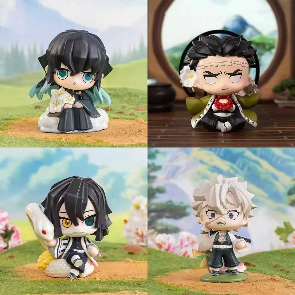 Demon Slayer Blind Box Agatsuma Zenitsu Figure Kamado Nezuko Suprise Box Kyoujurou Model Collection Desk Ornament Toy Kid GiftT250318