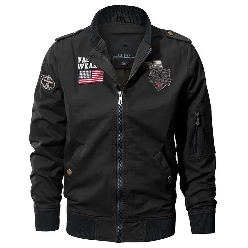 New Spring Military Style Pilot Multi-Pocket Men Tactical Flight Jacket Autumn US Air Force Motorcycle Outwear Cotton