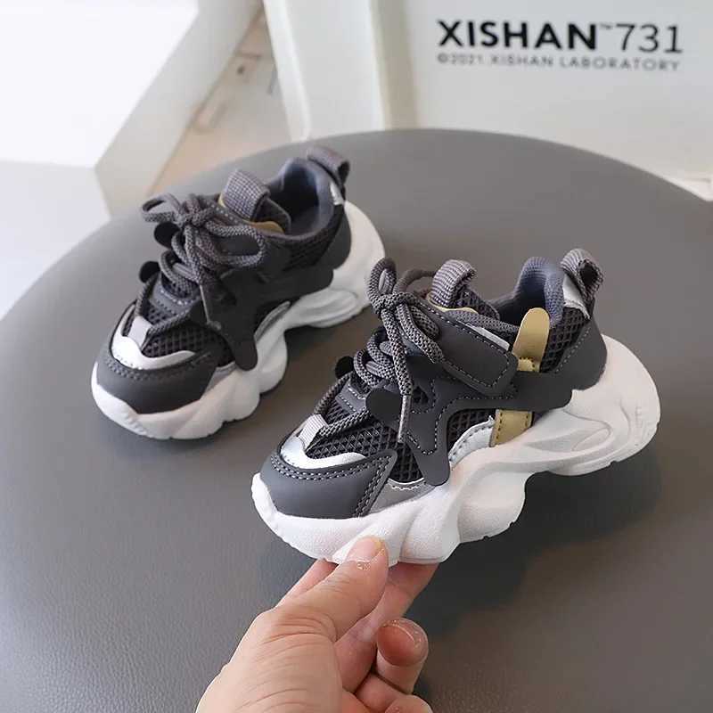 Childrens boys sports shoes summer boys mesh sports shoes breathable childrens running sandals purple khaki color W250318