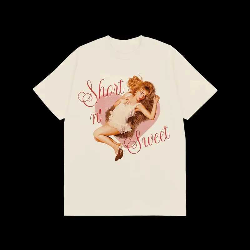 Sabrina Carpenter Album Short NSweet T-shirts Womens Summer Y2k Top Clothing Cotton Harajuku Fashion Mens Street Clothing T-shirtsXJ250318