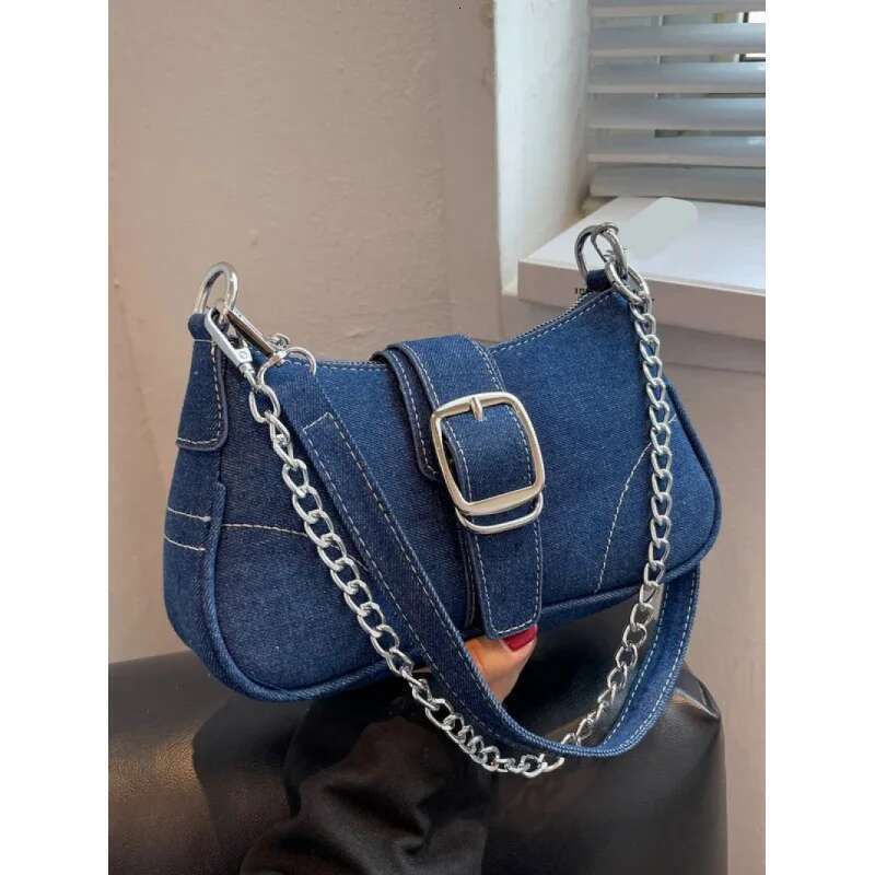 new fashion Women's Cross-shoulder shoulder denim small design Y2K exquisite jeans bag