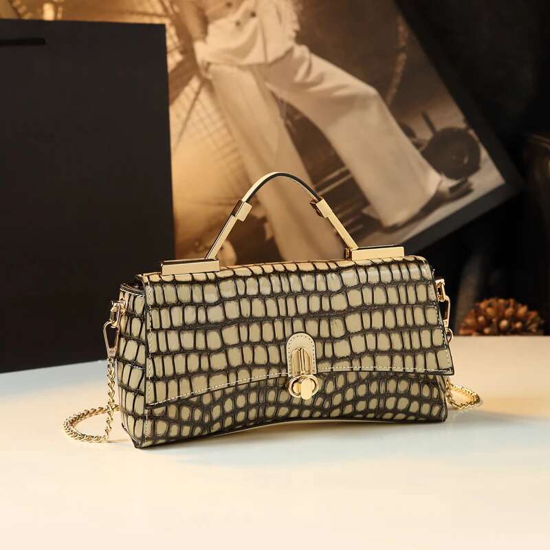 Brand Women Handbags Lady Genuine Leather Crocodile Pattern Small Shoulder Crossbody Bag Clutch Evening Bags Fashion 2025