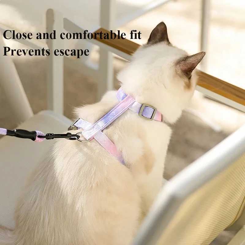 Adjustable cat harness and belt set pet dog cat vest suitable for small medium and large dogs rope set and Khabarovsk outdoor walking leadT250318