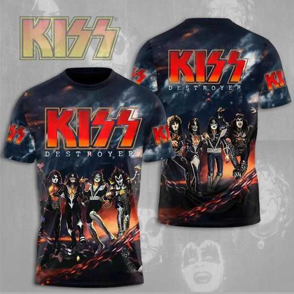 Kiss Band Cool Casual Fun Street Wear Hip Hop 3D Print Men/Women Short Sleeve T Shirt Oversized O-Neck Tee Top Mens ClothesXJ250318