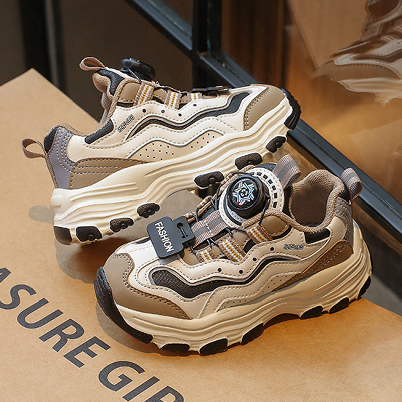 Big Kids Sport Shoes Children Running Shoes 2025 Autumn and Winter New Fashion Button Toddler Girls Boys Sneakers Trainers Big Size US10C-US6.5Y 00025