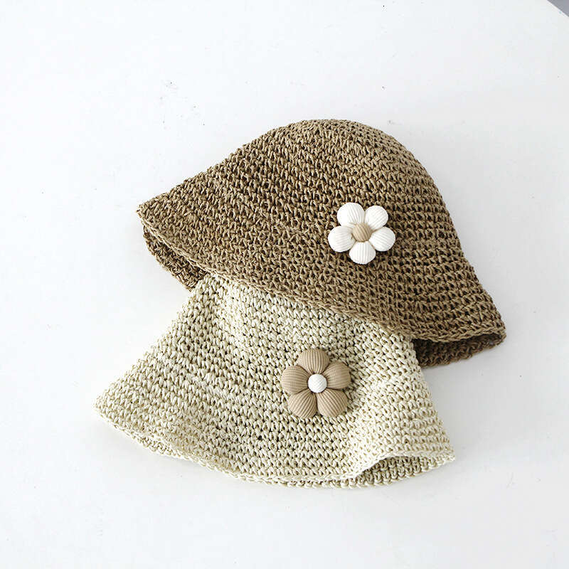 Children's 2024 New Summer Beach Sunshade and Sunscreen Sun Straw Weaving Holiday Cool Hat Big brim