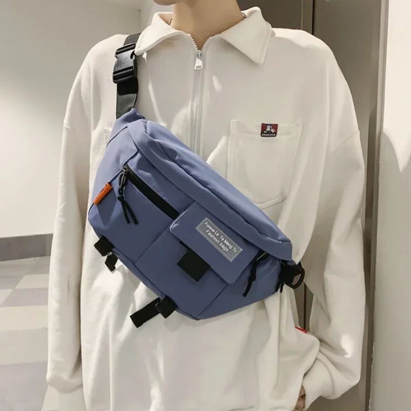 Chest Pack Woman 2025 Street Trend Waist Bag Unisex Outdoor Sports Fanny Pack Shoulder Bag Fashion Nylon Belt Bags Purse 250314
