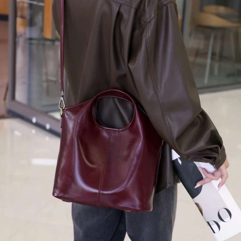 YANATARI Genuine leather woman shoulder Handbags ladies crossbody bags designer minimalism tote bag Bucket Bag