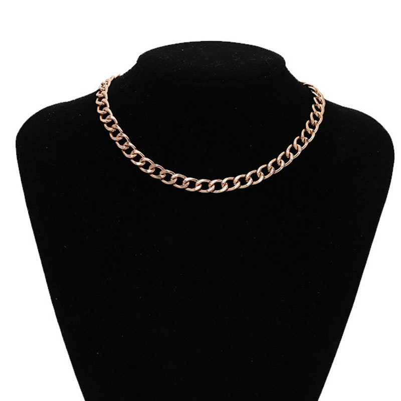 Short Hip Hop Punk NK Necklace Unisex Cuban Chain Choker Collarbone Chain Jewelry for Women