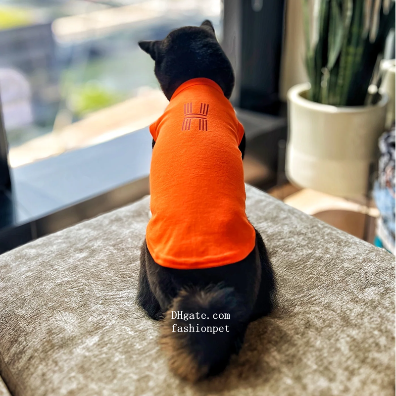 Imitation Design Dog T shirt Printing H Pets Shirt Lightweight Skin Friendly Dog Clothes Sleeveless Yellow Dog Tee Shirts Machine Washable Shirts for 