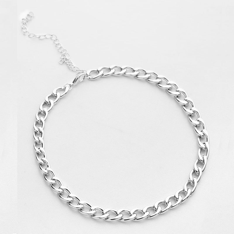 Short Hip Hop Punk NK Necklace Unisex Cuban Chain Choker Collarbone Chain Jewelry for Women