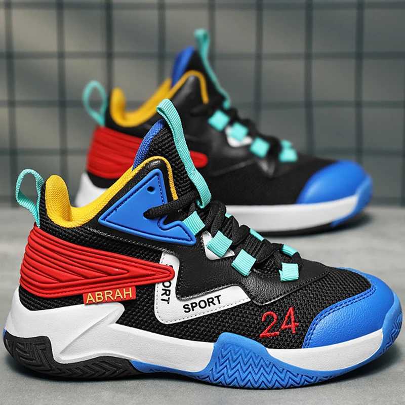 Childrens basketball shoes high-quality and fashionable mid top sports shoes popular lace outdoor running shoesXJ250318