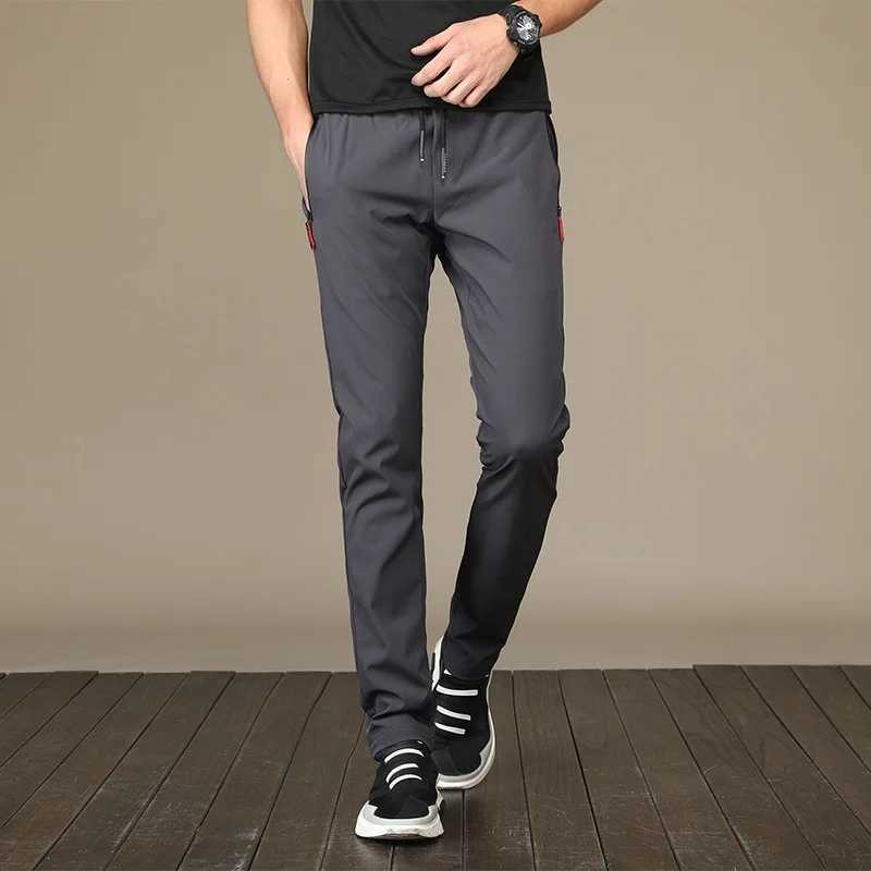 Mens Casual Pants Straight Slim Fit Elastic Waist Jogger Korean Classic Blue Black Gray Male Brand Trousers Plus Size 4XL 5XL W250318