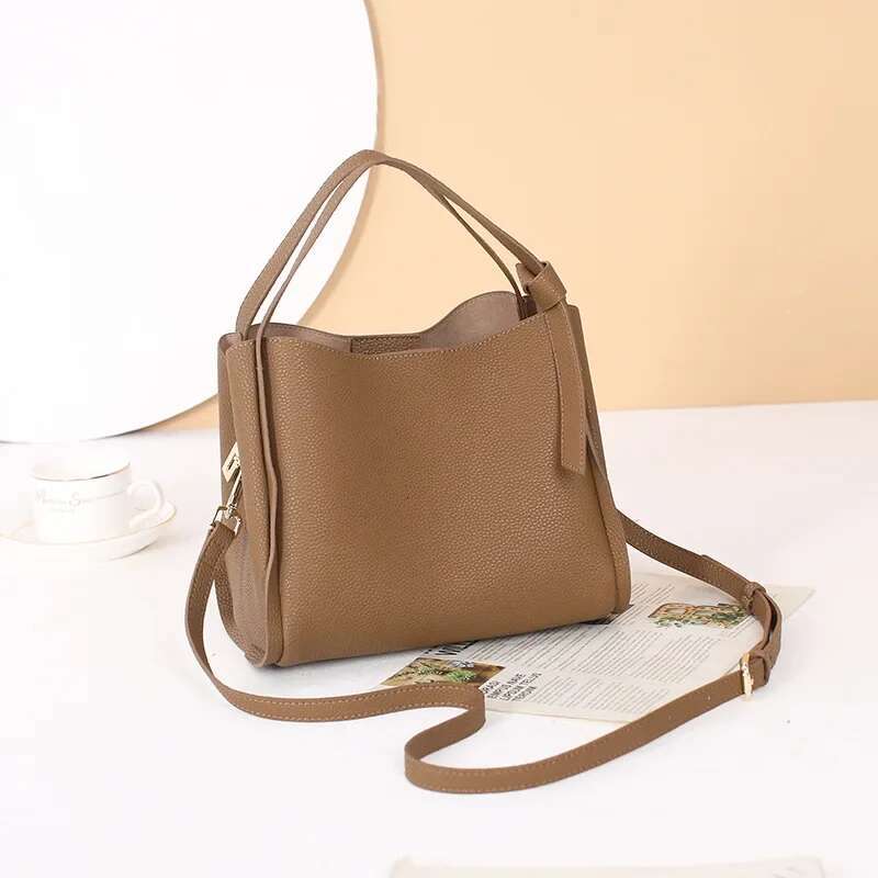 2024 Newest High Quality Bucket Genuine Leather Shoulder Handbag Women Bags Designer Ladies Soft Messenger Bag