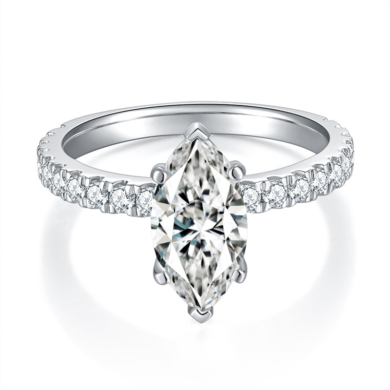 2025 Choucong Top Sell Wedding Rings Luxury Jewelry 925 Sterling Silver Marquise Cut 5A Cubic Zircon CZ Diamond Eternity Party Women Bridal Ring Set F