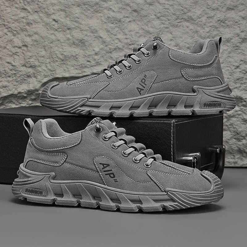 New labor protection autumn casual workwear board thick soled anti slip driving men's sports running shoes