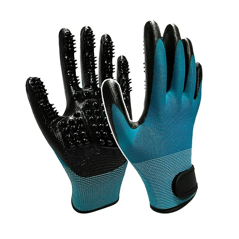 Hair Grooming Glove For Pet Dog Cat Bathing Silicone Massage Brush Dipping Gumming Rubber Gloves Dog Deshedding Comb