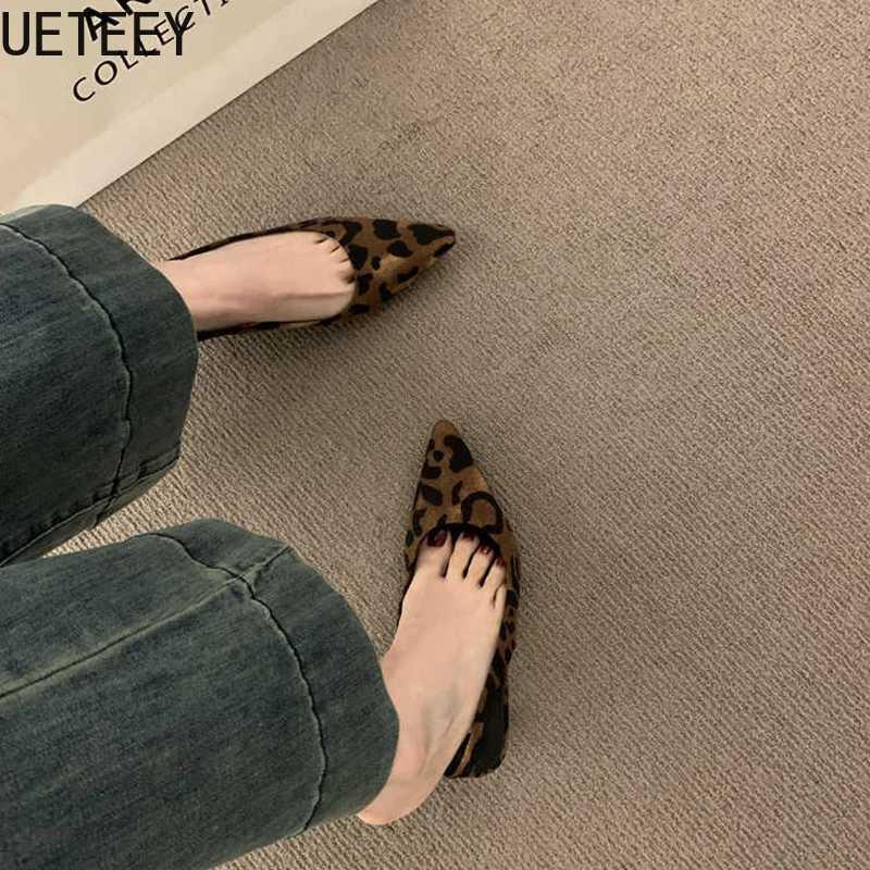 Summer Pointed Toe Thin Heel Wen Sandals Fi Leopard Print Womens Striptease Party Sandals Y250317