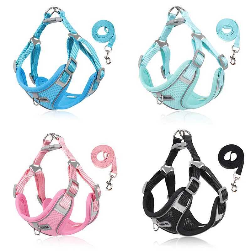 Breathable cat harness clothing vest suitable for small and medium-sized dog harnesses cat harness set adjustable easy to control reflective cat harne