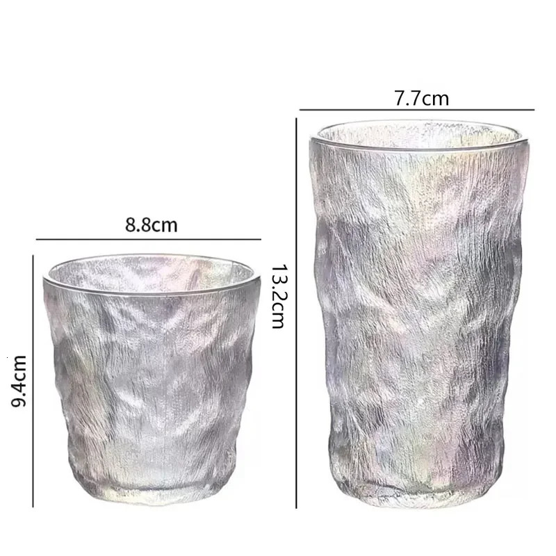 300ml/380ml Modern Colorful Glass Cup Juice Tea Cold Drink Cups Cocktail Glass Drinking Glasses Glacier Wine Glass Holiday Gifts 250317