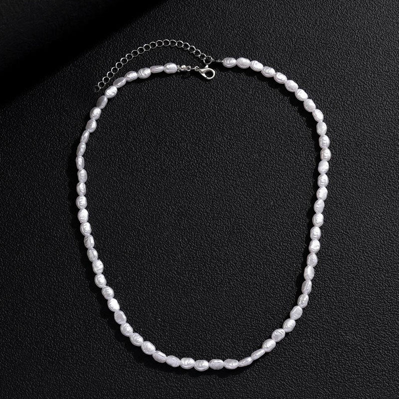 Imitation Pearl Necklace Men's Fashion Simple Ins Long Sweater Chain Jewelry