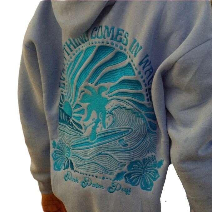 new European style women's shoulder sleeve thread ChasingSunsets brand hoodie hooded sweatshirt can be embroidered