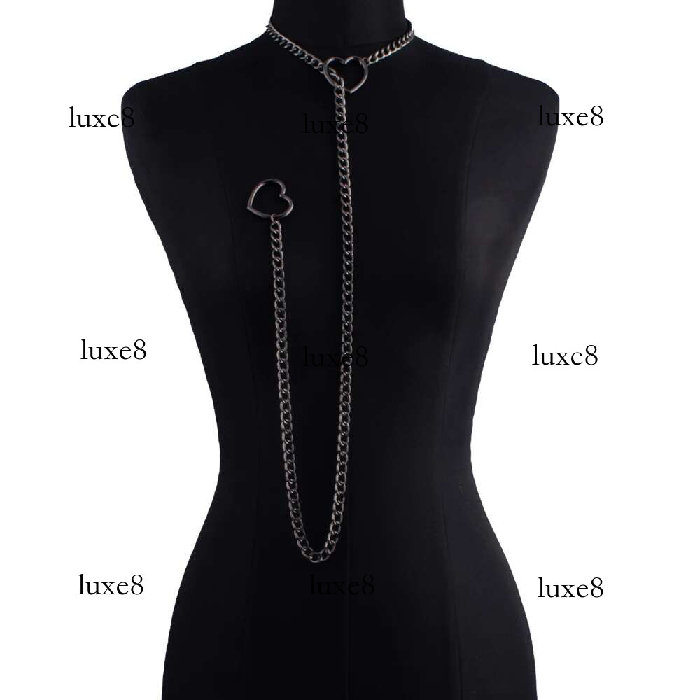 Heart Slip For Women Punk Rock Long Chain Choker Necklace Gifts Adjustable Goth Jewelry