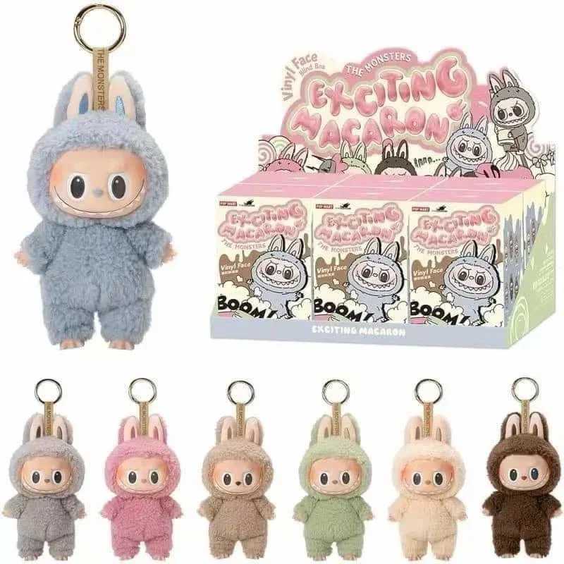 Labubus Macaron Blind Box Plush Toy Exciting Macaron Vinyl Base Mystery Box Monster Mokoko Keychain Surprise Toy GiftT250318