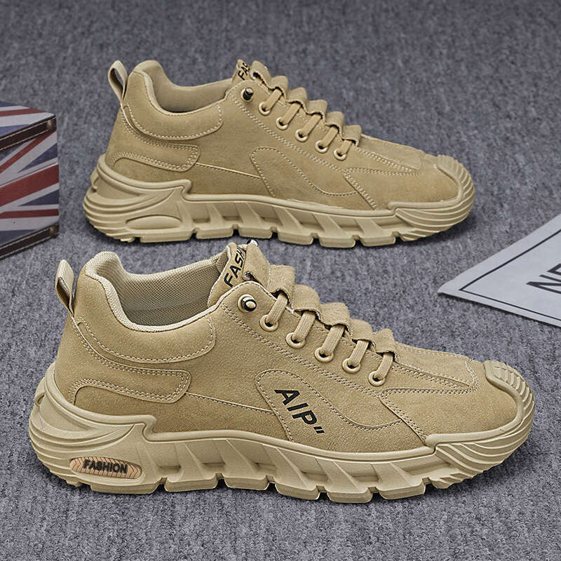 New labor protection autumn casual workwear board thick soled anti slip driving men's sports running shoes