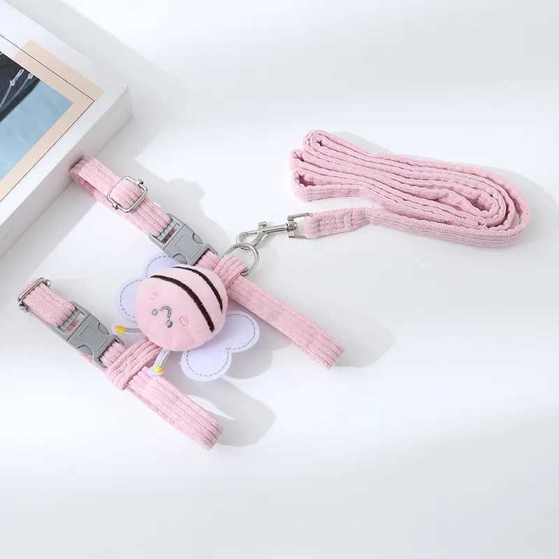 Cat Strap Cute Bee Style Pet Strap and Belt Set Adjustable Strap Suitable for Cats Puppies Khazars and Chihuahua Cat AccessoriesT250318