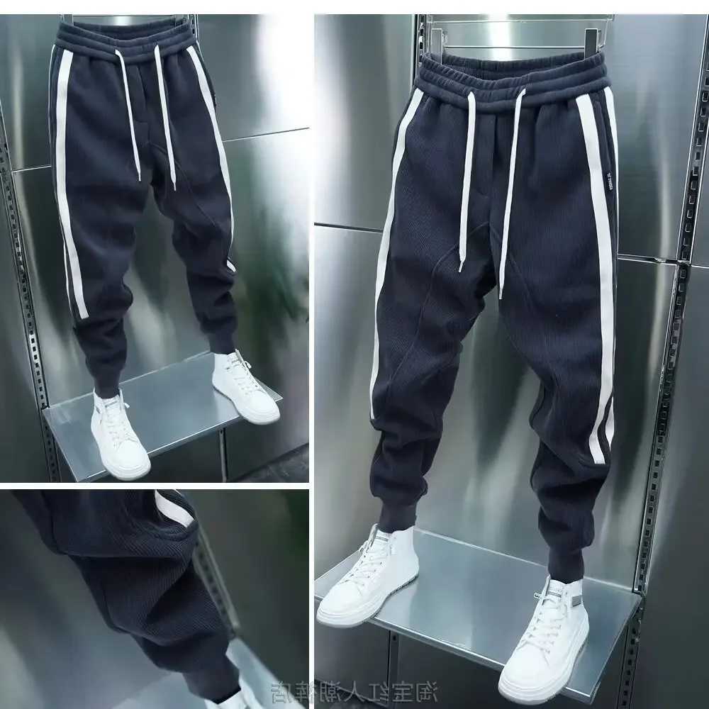 Autumn Joggers Men Korean High Street Sports Trousers Streetwear Cotton 9-Minute Sweatpants Mens Clothing 2024 Hot Selling W250318